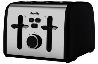 Warburtons 4-Slice Toaster, Stainless Steel