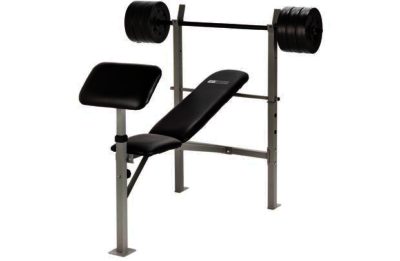Pro Fitness Bench Press Weight Bench With 30kg Weights Fitness